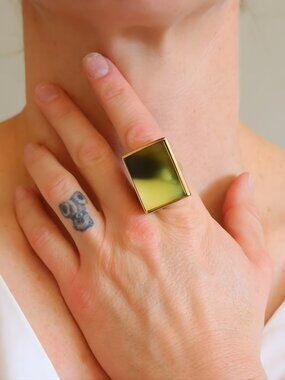 Butterscotch Baltic Amber Ring in Gold Plated Sterling Silver